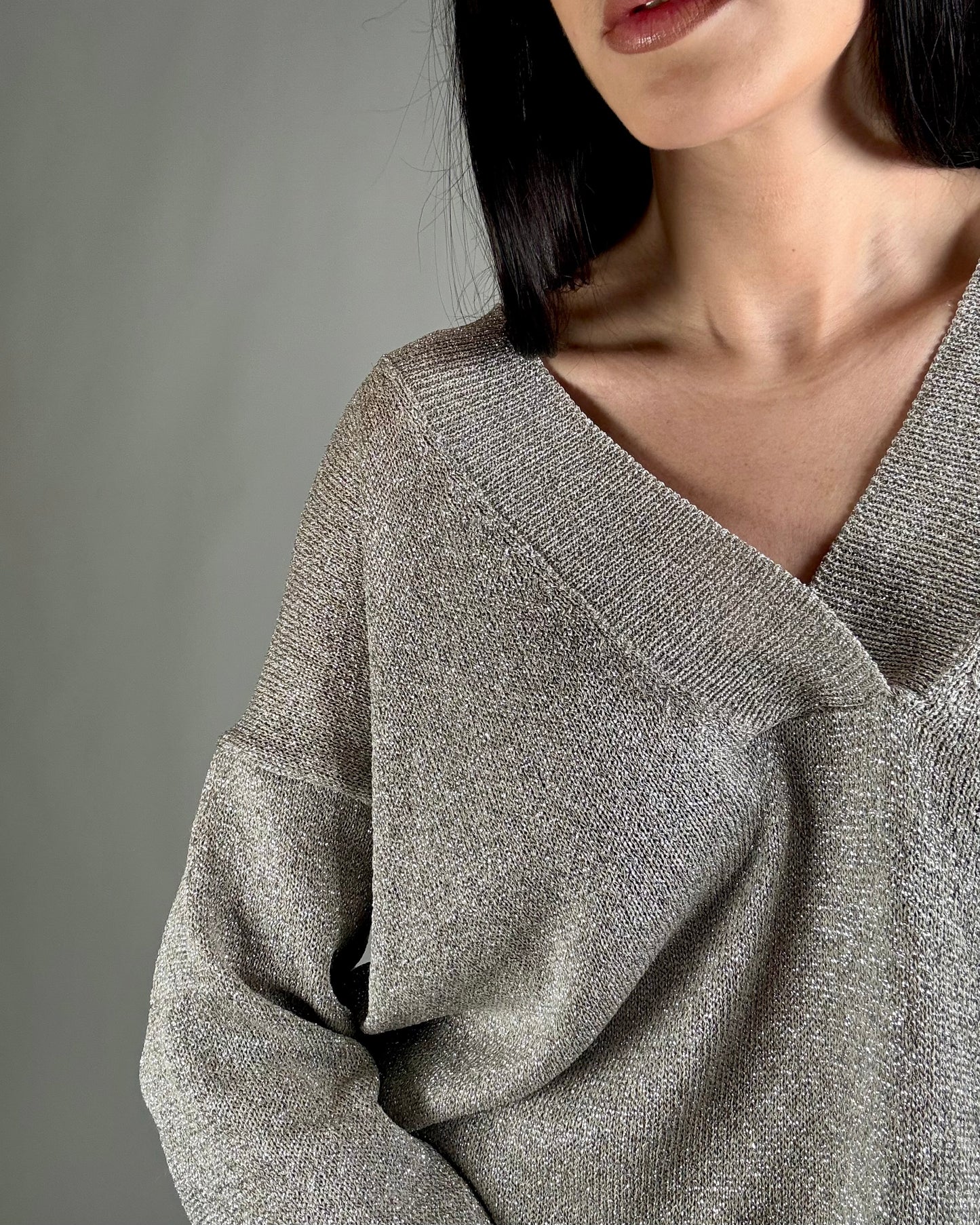 MAGLIA LUREX SCOLLO V