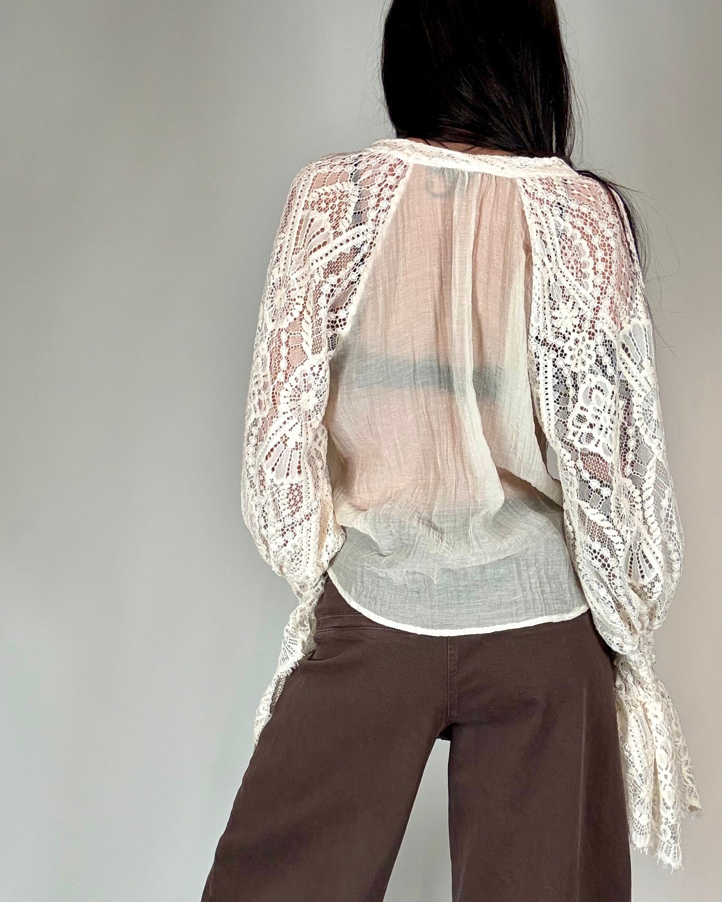 CAMICIA MANICHE IN PIZZO