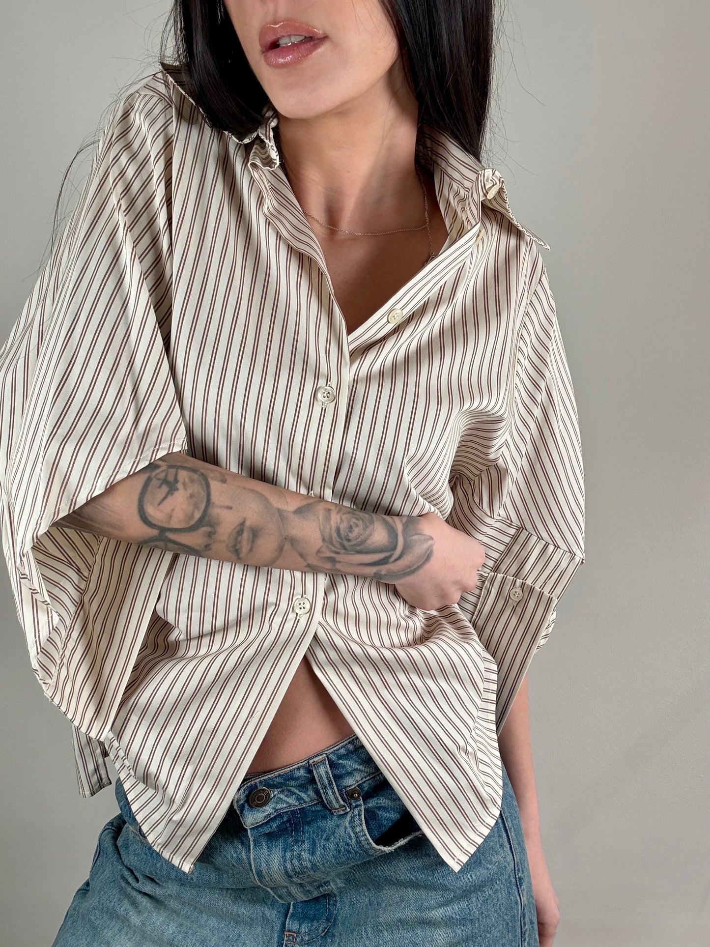 CAMICIA ARRICCIATA A RIGHE