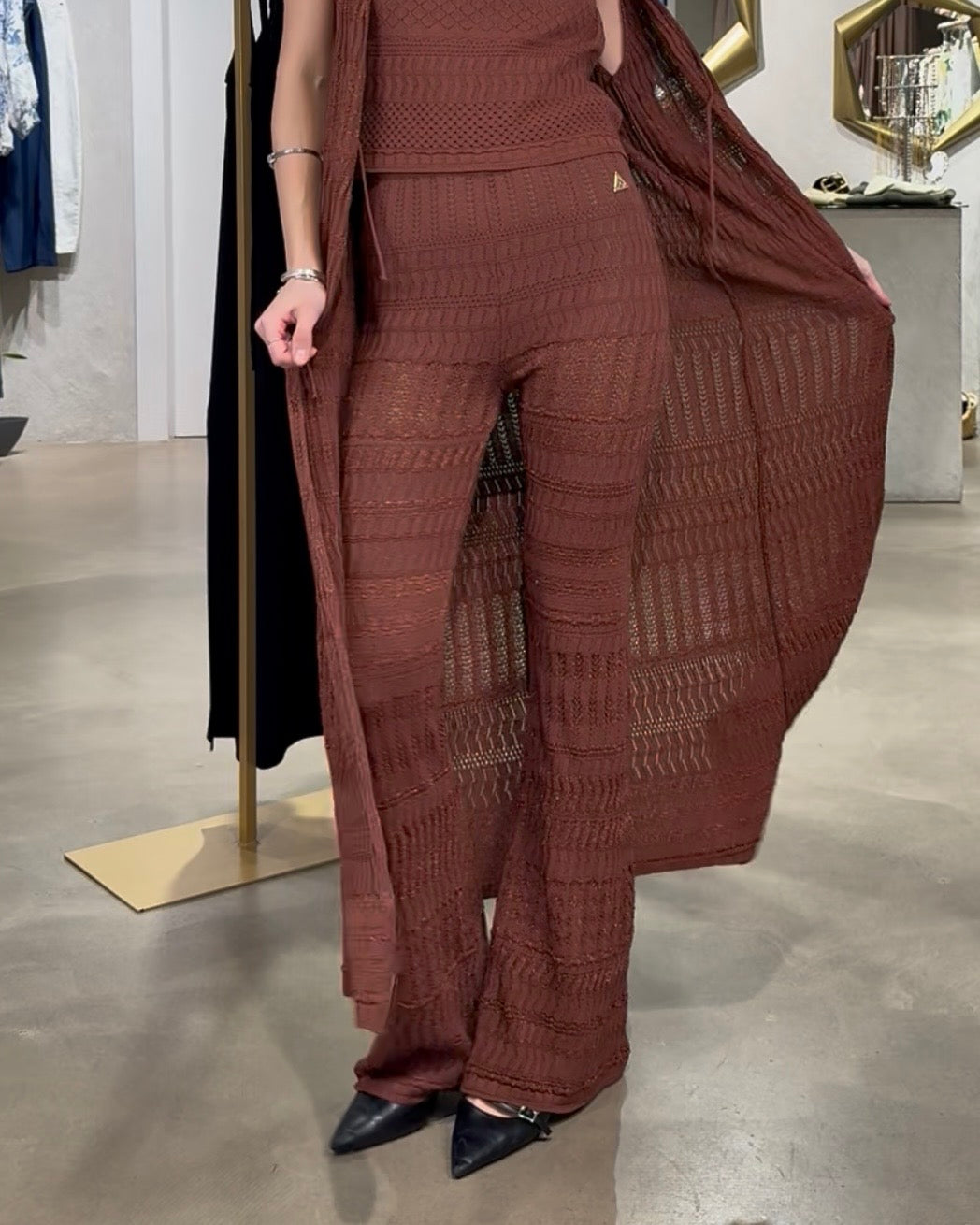 PANTALONE FLARE LUREX