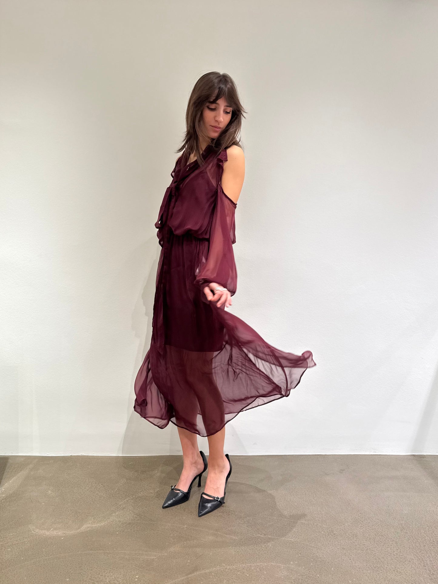 ABITO LUNGO CHIFFON DI SETA