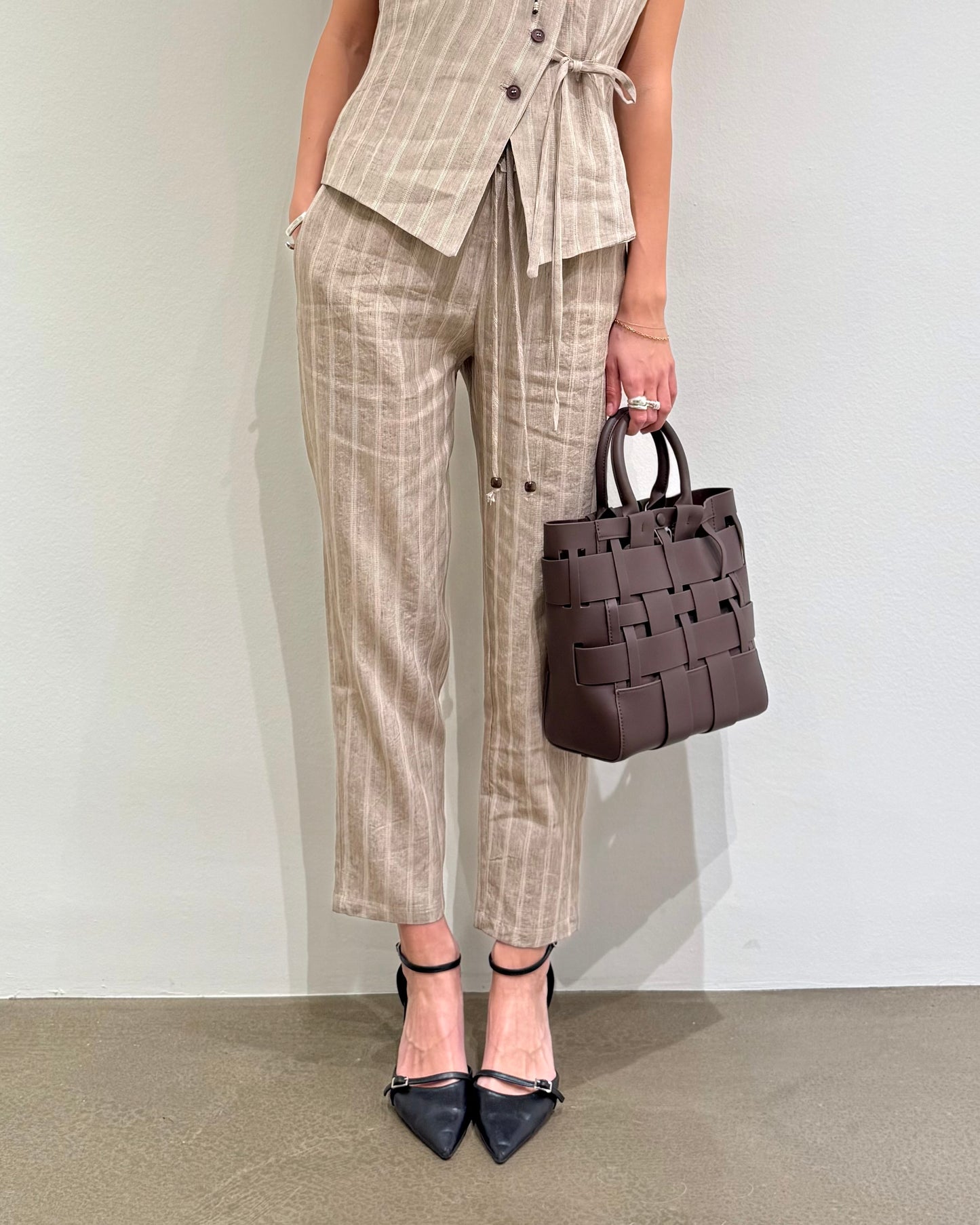 PANTALONE RIGATO SABBIA