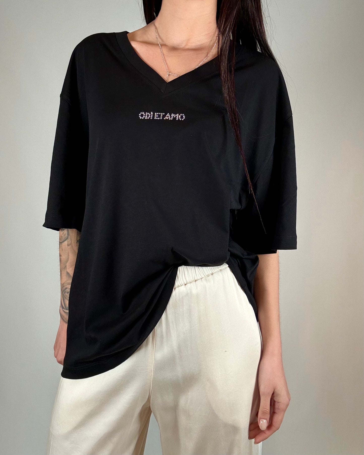 T-SHIRT LOGO STRASS