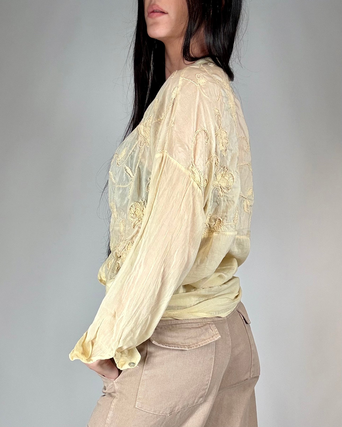CAMICIA FIORI MISTO SETA