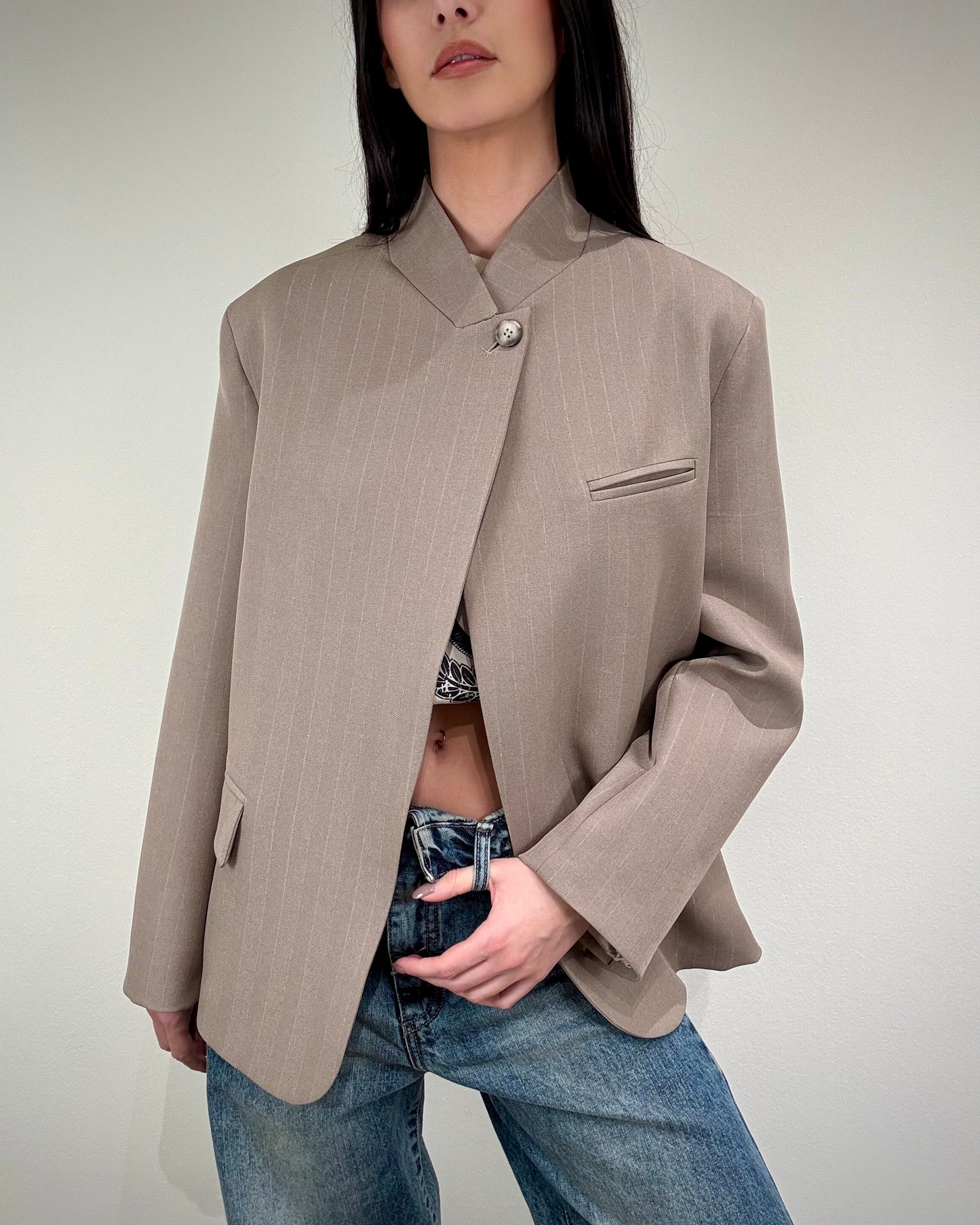 BLAZER GESSATO COLLO ALTO