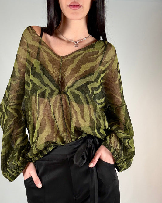 BLUSA JACQUARD ANIMALIER