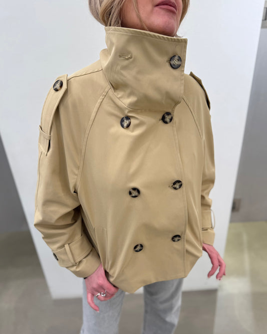 TRENCH CORTO COLLO ALTO
