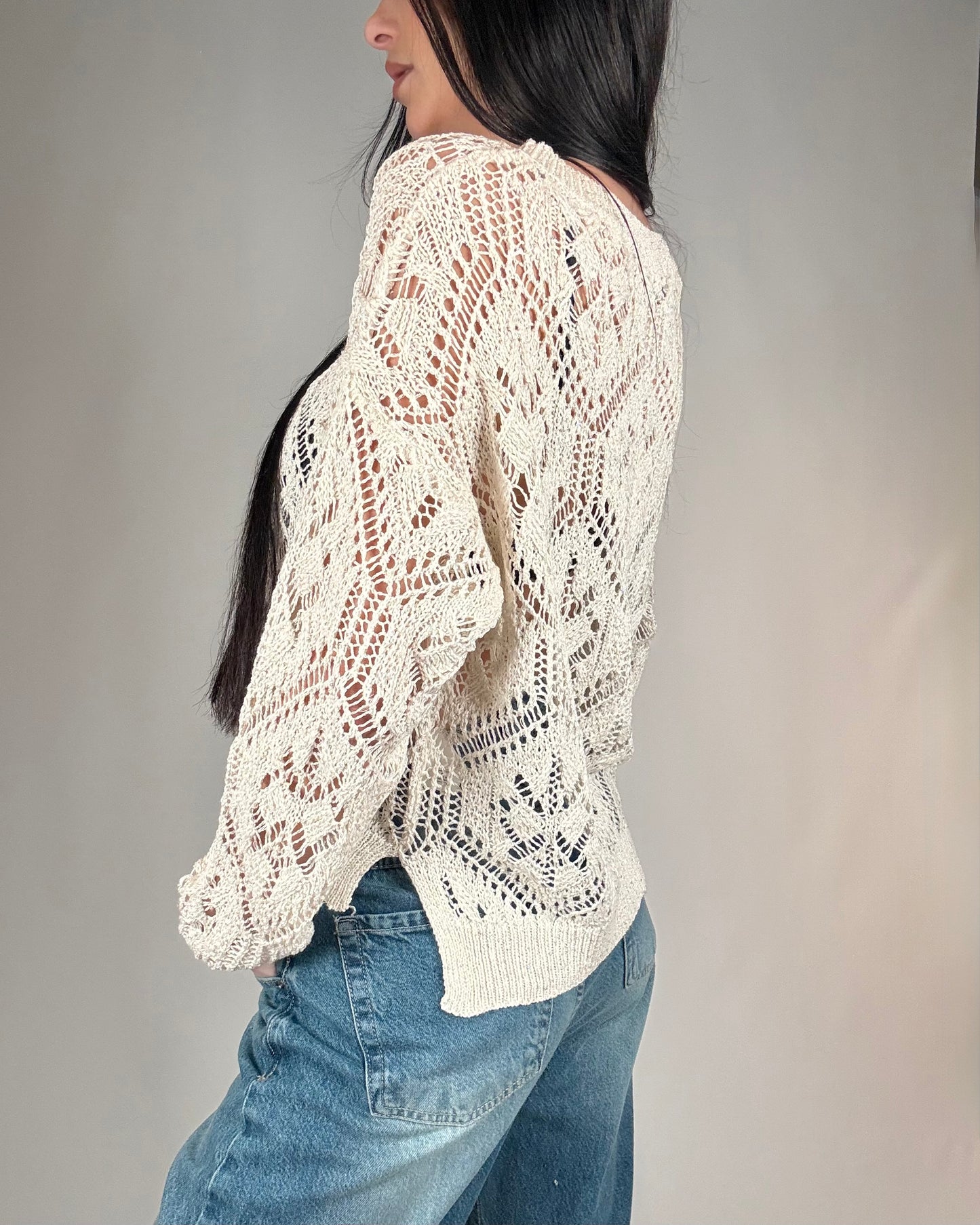 MAGLIA TRAFORATA MICRO PAILLETTES