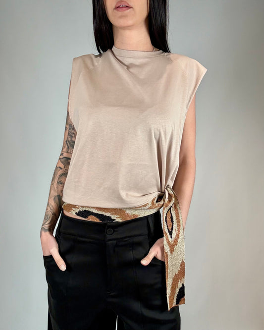 TOP CON CINTA ETNICA JACQUARD