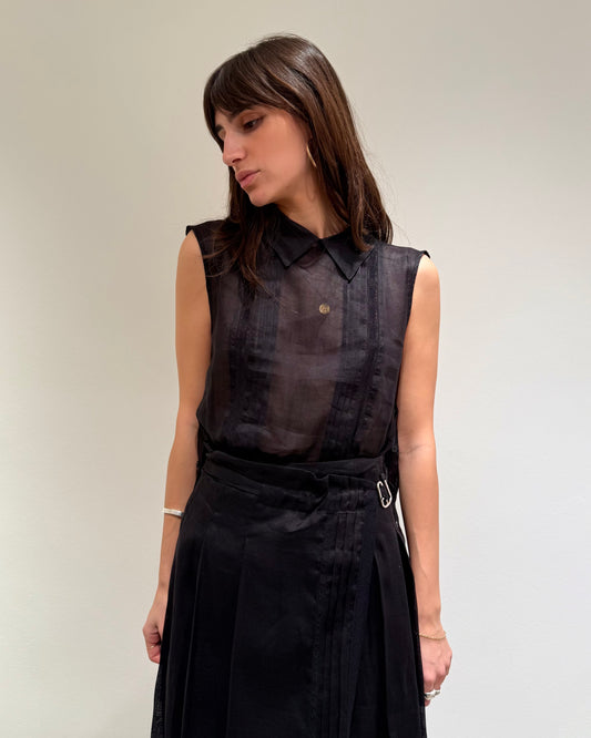 CAMICIA SENZA MANICHE IN LINO