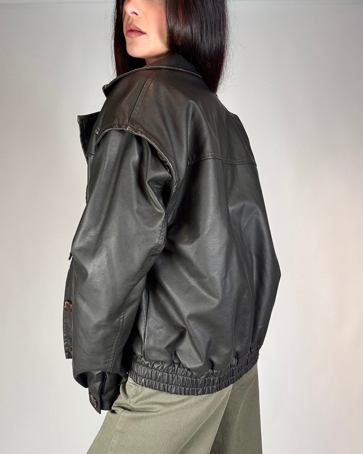 BOMBER IN PELLE SINTETICA