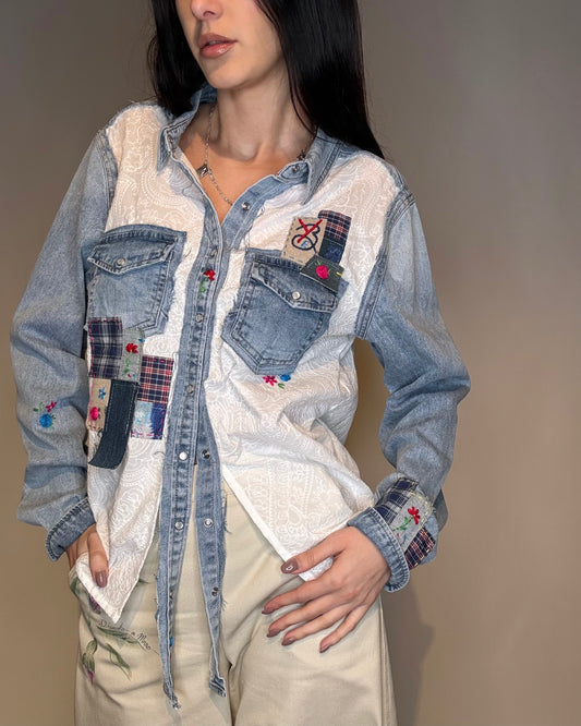 CAMICIA JEANS E SANGALLO