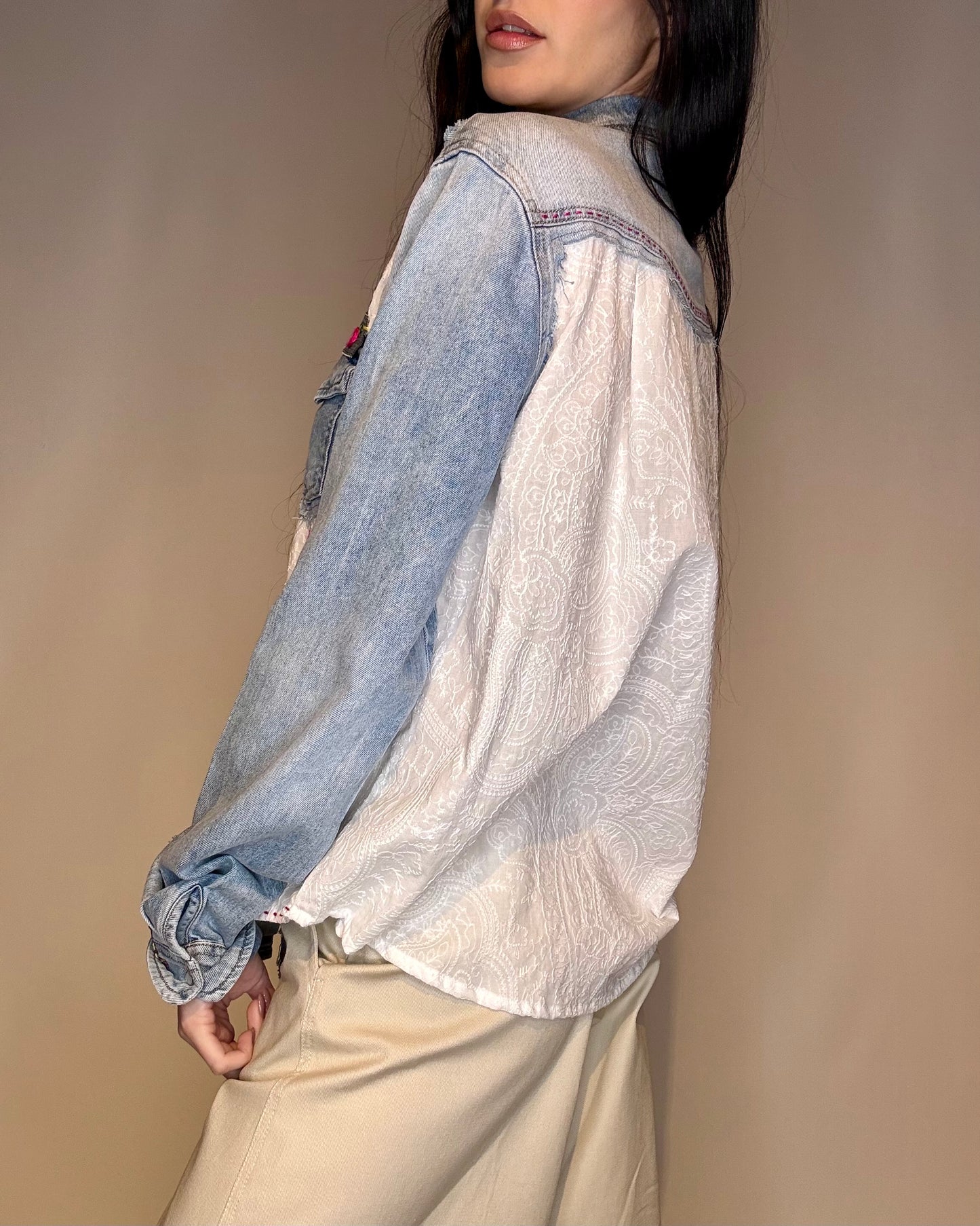 CAMICIA JEANS E SANGALLO