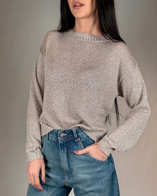 MAGLIA GIROCOLLO LUREX