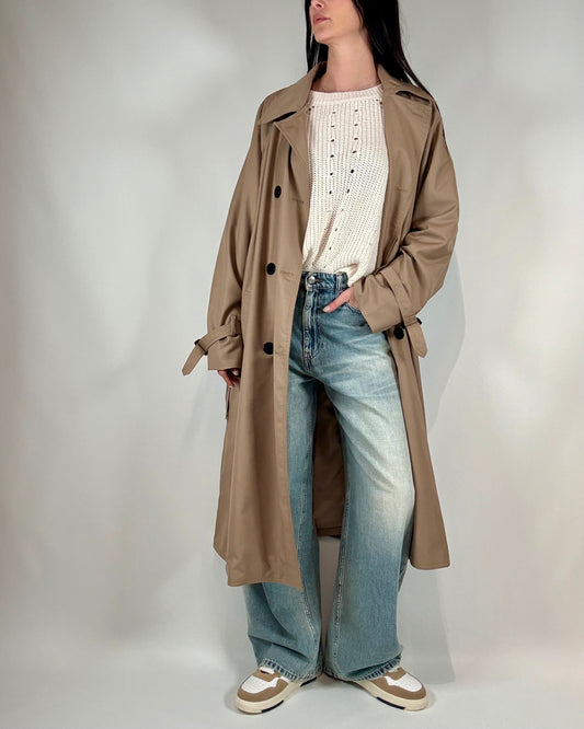 TRENCH OVERSIZE LUNGO CON BORCHIE