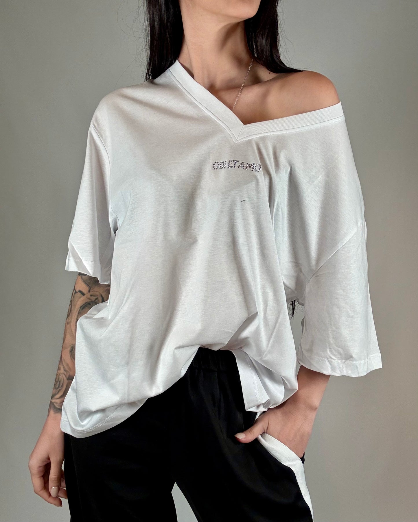 T-SHIRT LOGO STRASS
