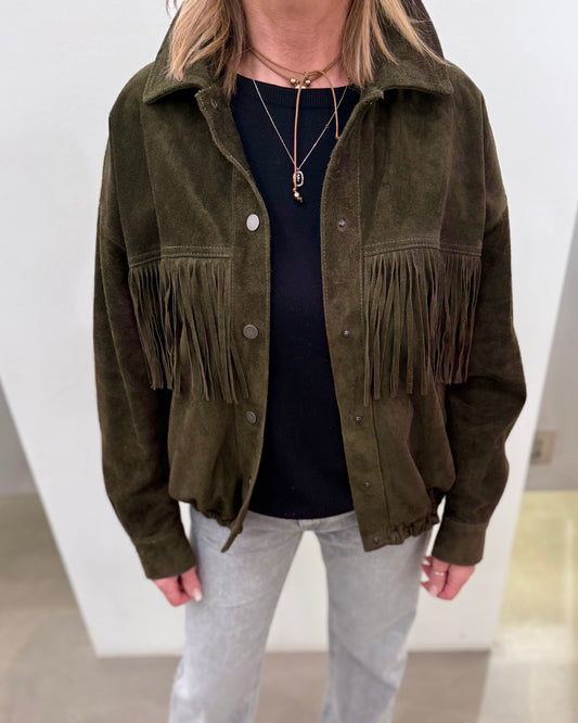 BOMBER SUEDE FRANGE