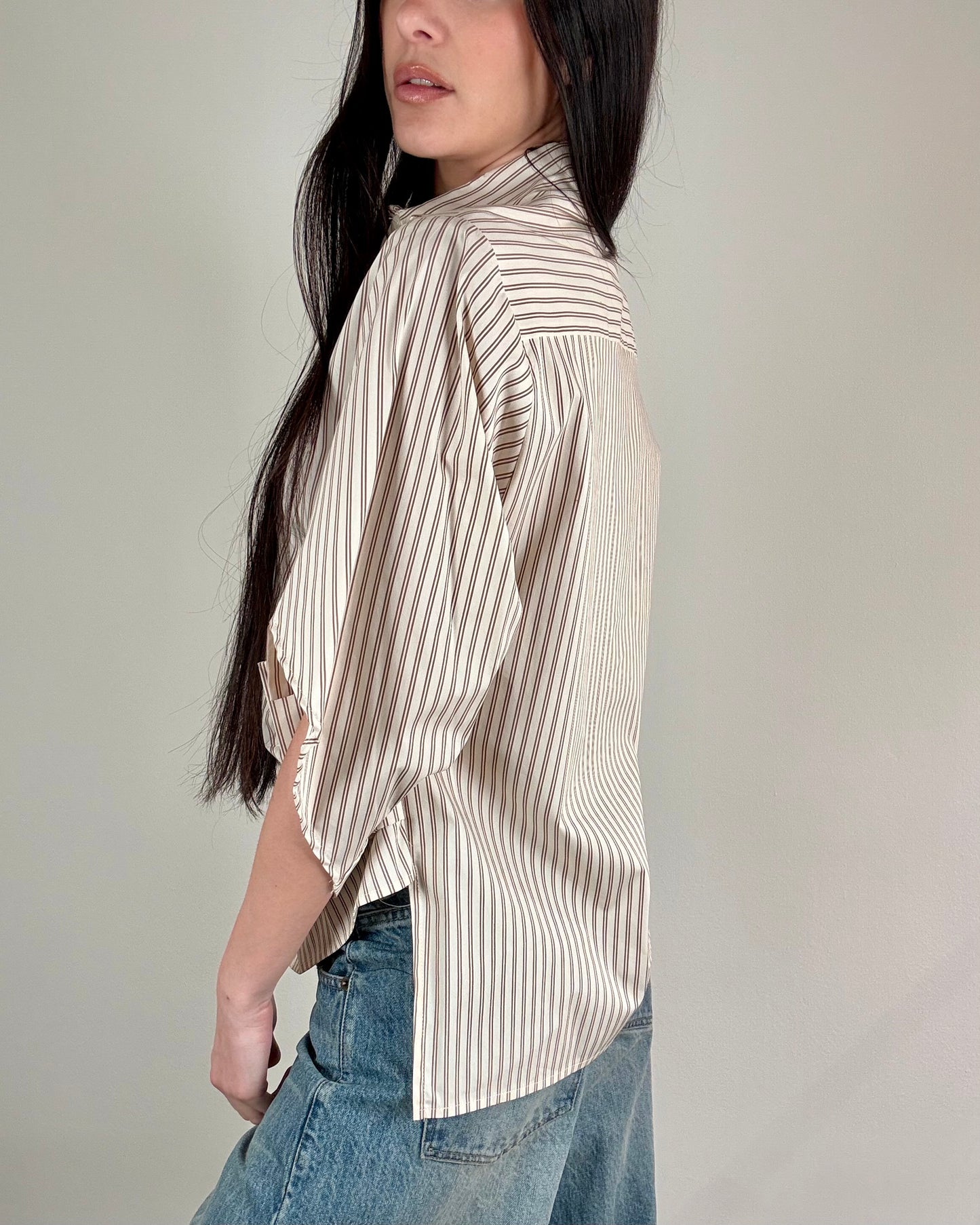 CAMICIA ARRICCIATA A RIGHE