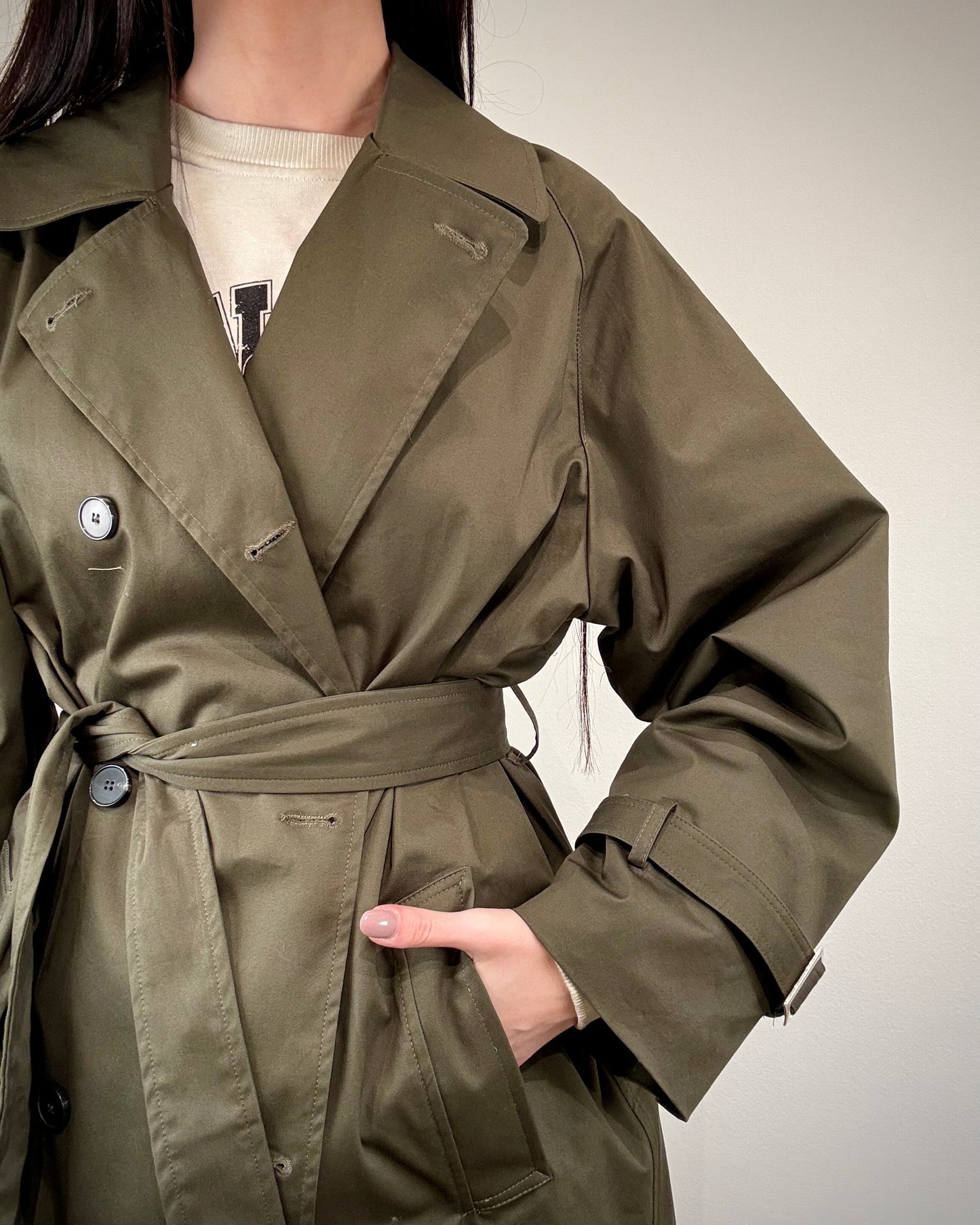 TRENCH LUNGO MILITARE