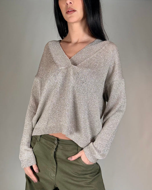 MAGLIA LUREX SCOLLO V