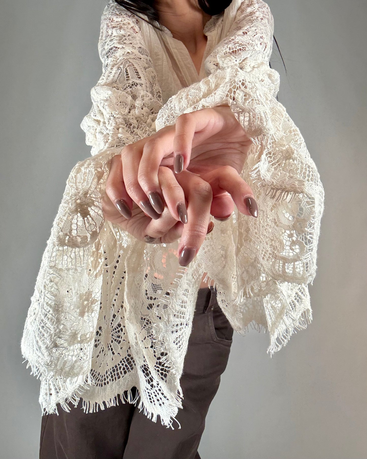 CAMICIA MANICHE IN PIZZO