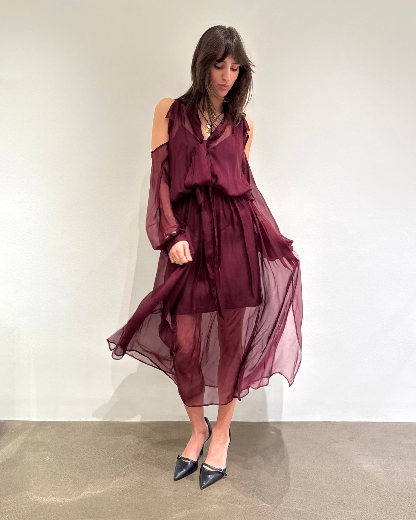 ABITO LUNGO CHIFFON DI SETA