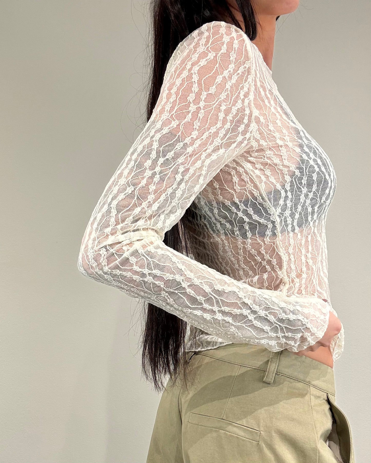 MAGLIA IN PIZZO BURRO