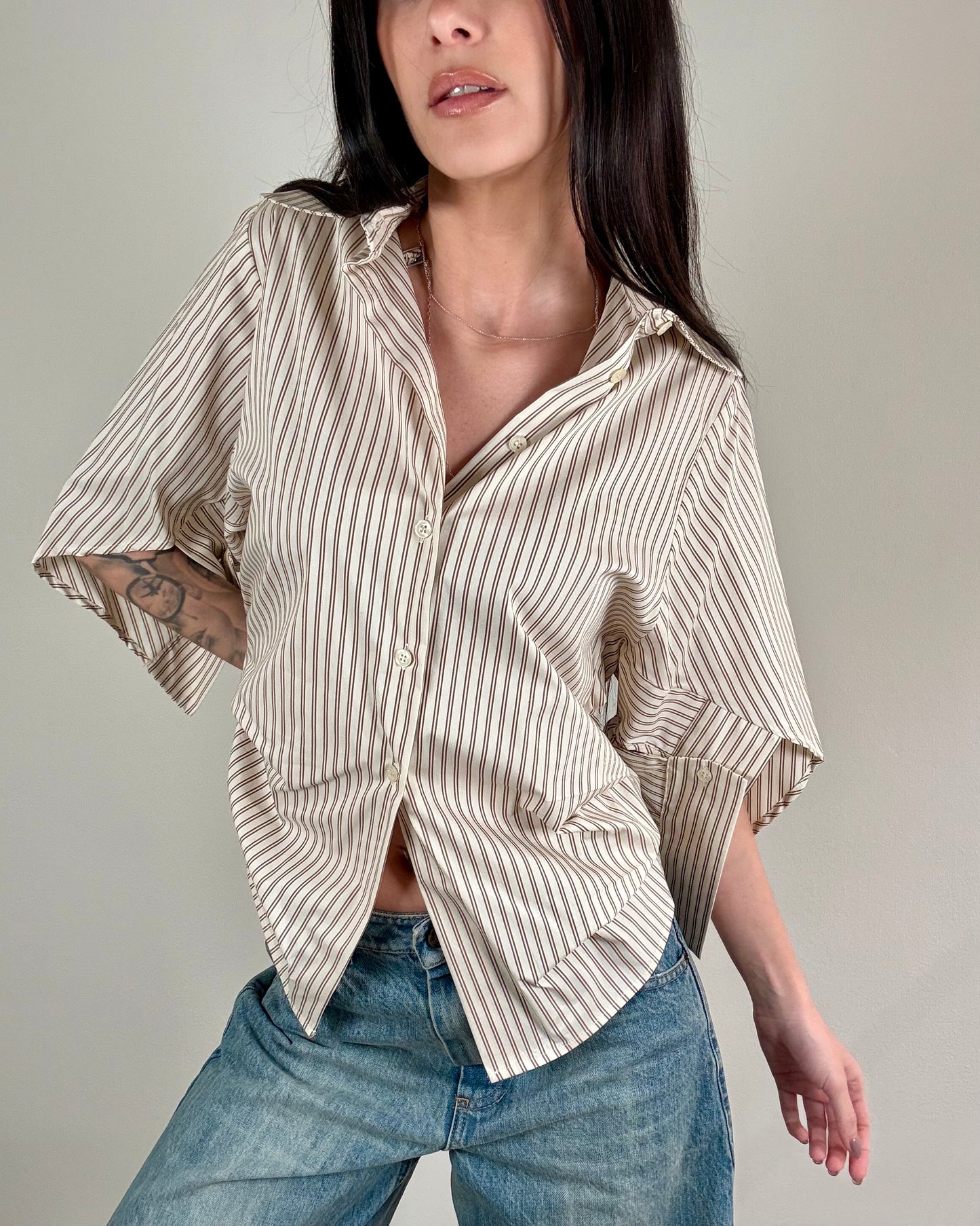 CAMICIA ARRICCIATA A RIGHE