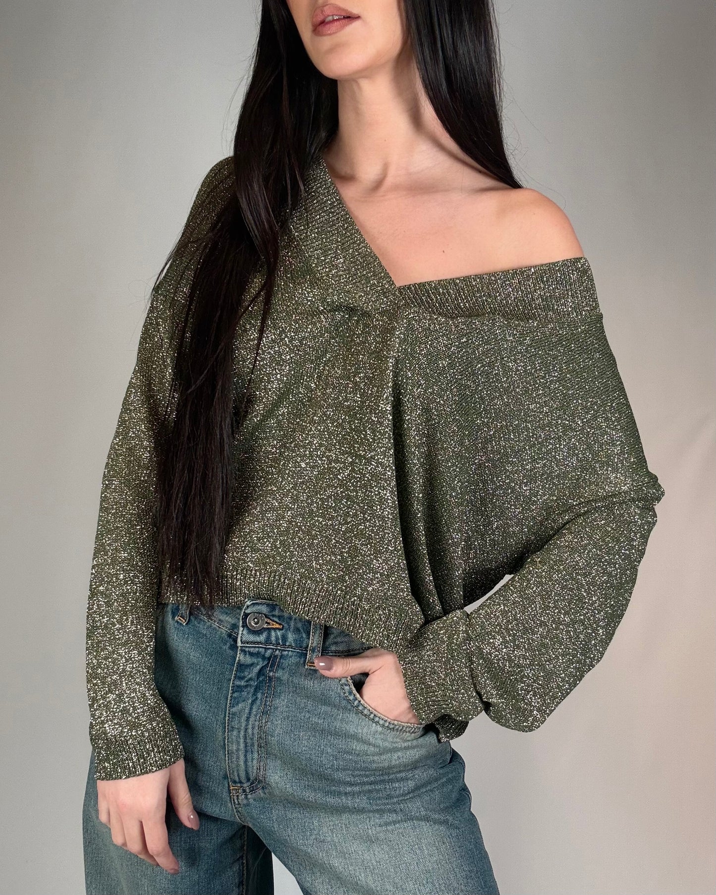 MAGLIA LUREX SCOLLO V