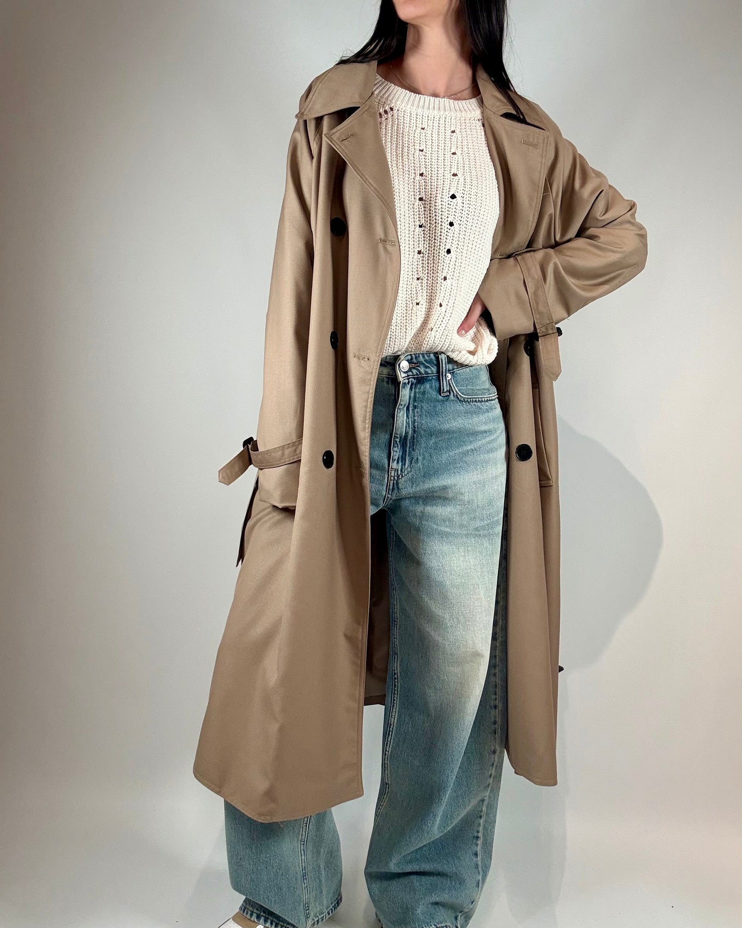 TRENCH OVERSIZE LUNGO CON BORCHIE
