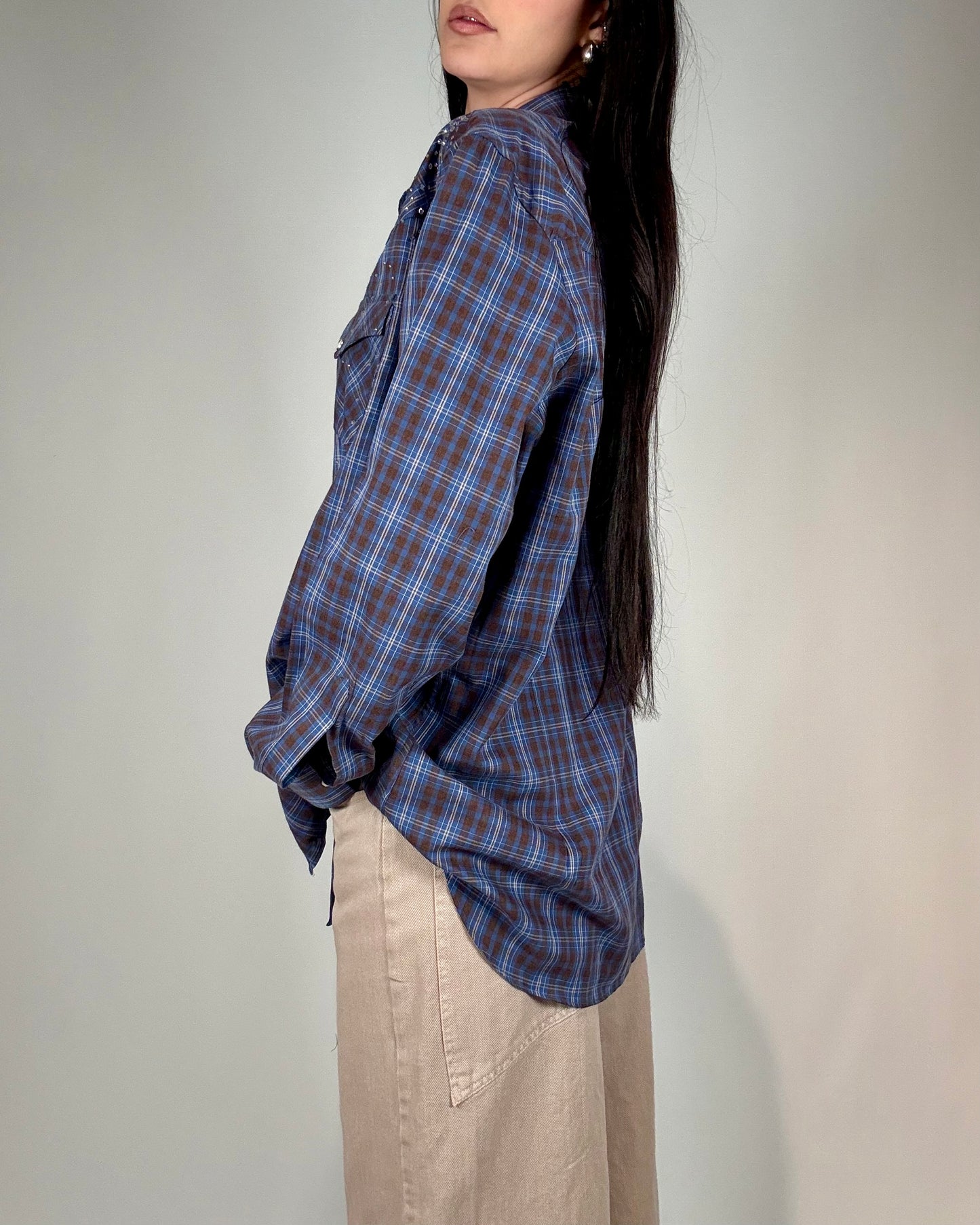 CAMICIA TARTAN CON STRASS