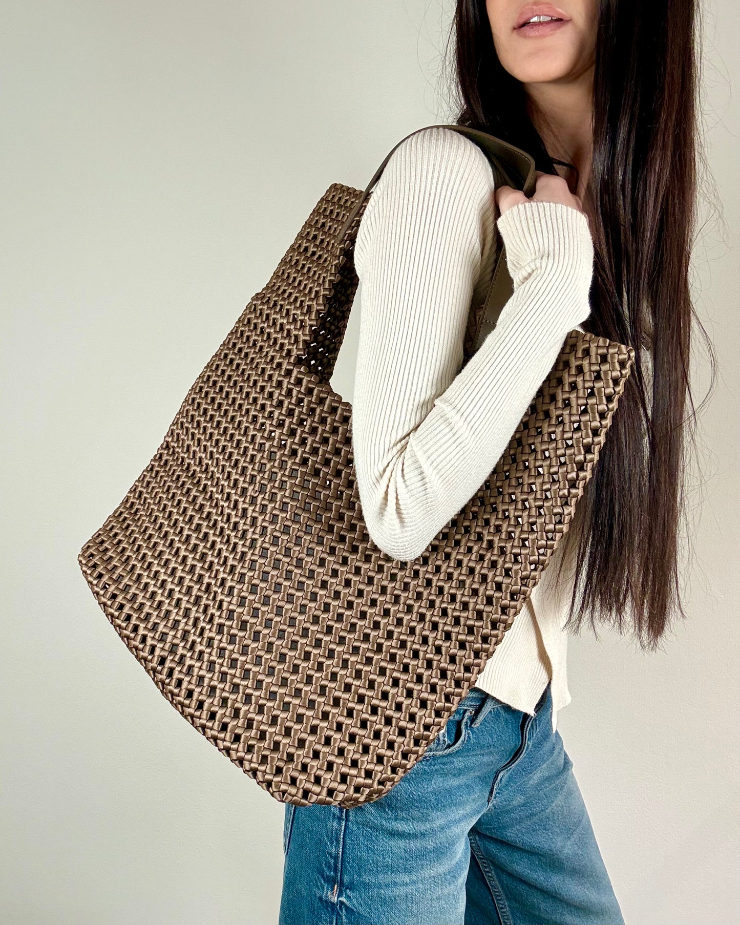 MAXI BORSA IN PELLE CROCHET