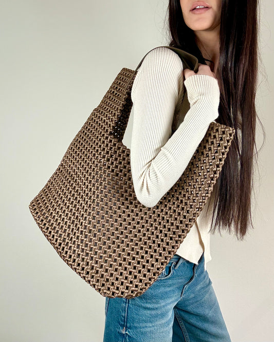 MAXI BORSA IN PELLE CROCHET