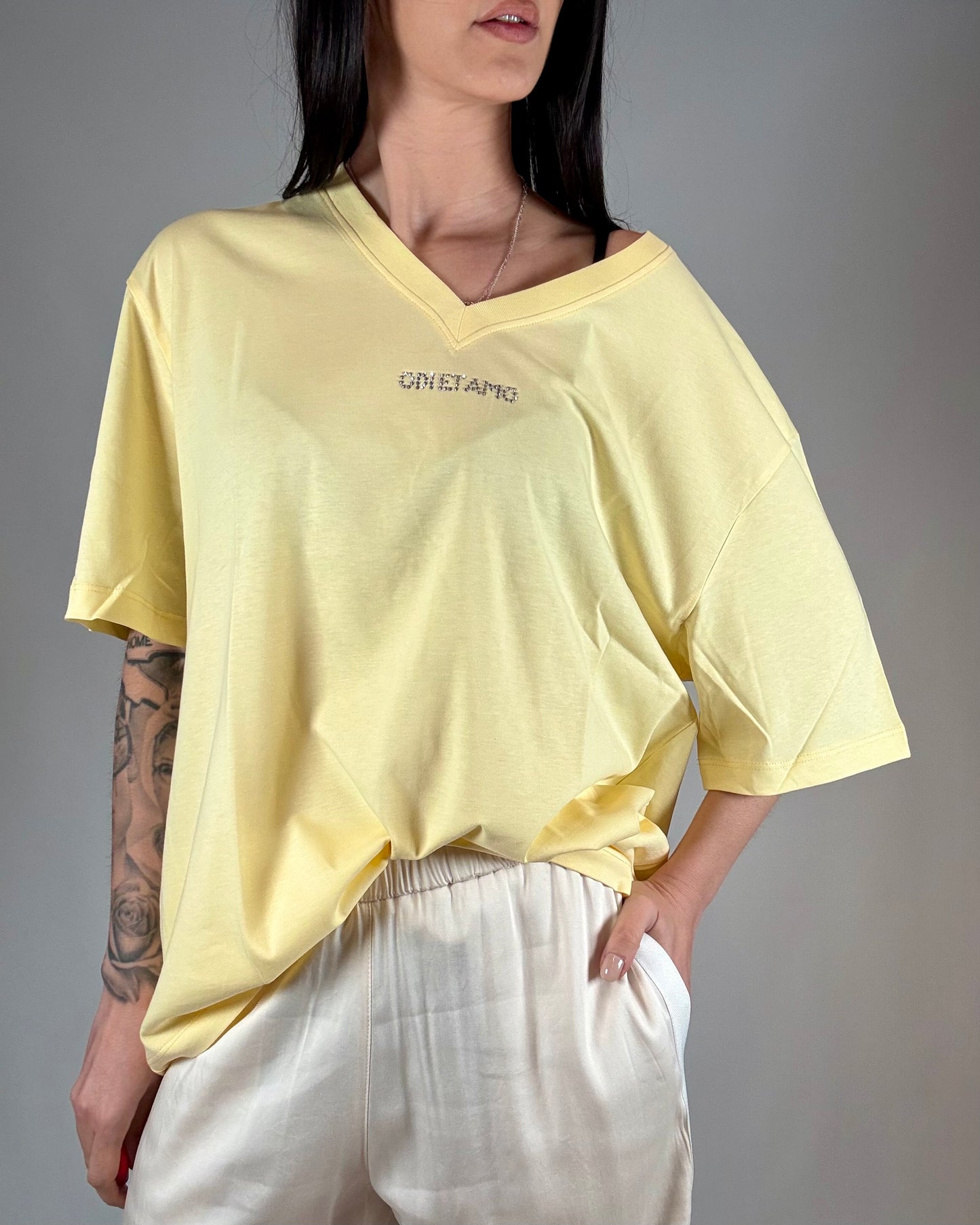T-SHIRT LOGO STRASS