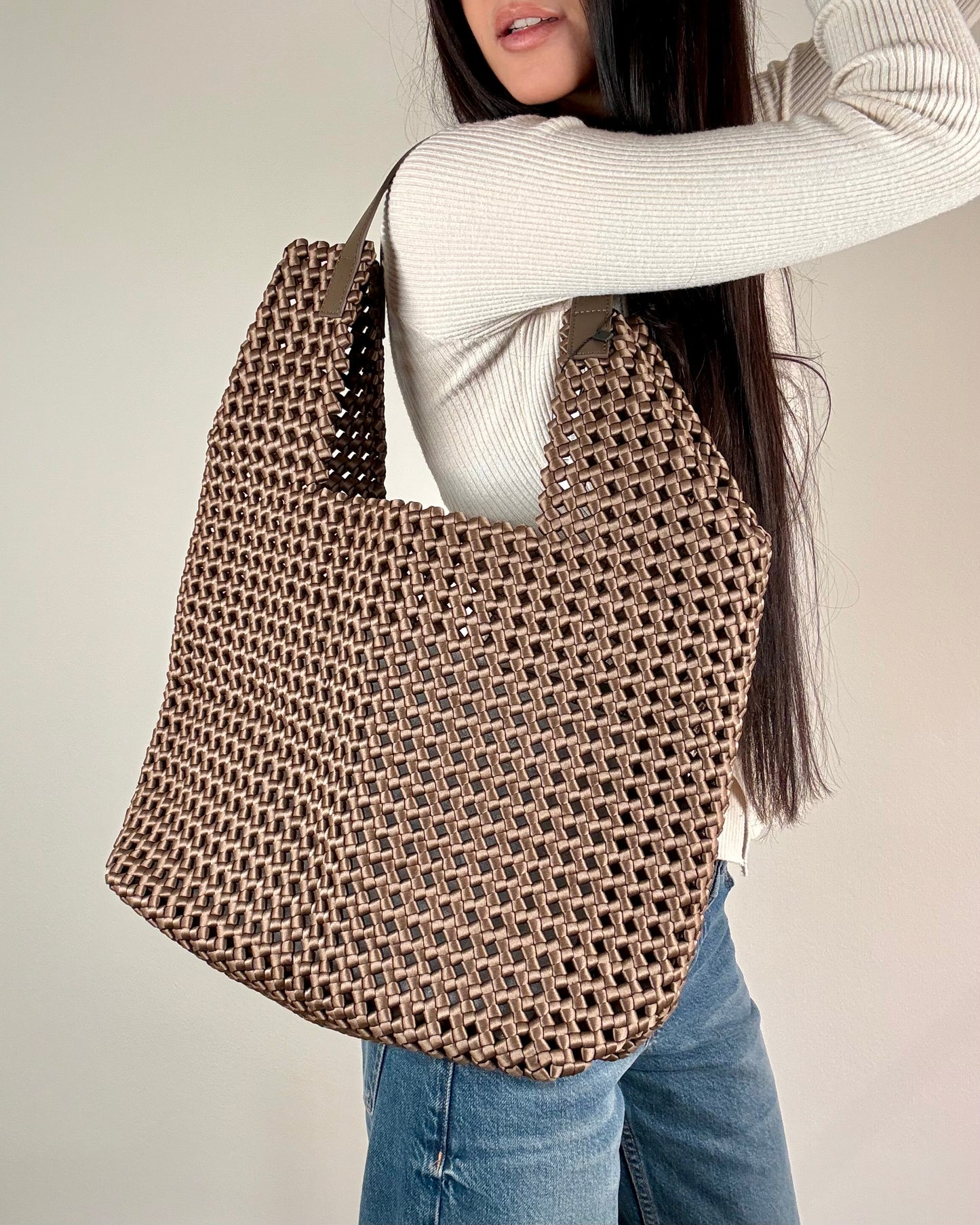 MAXI BORSA IN PELLE CROCHET