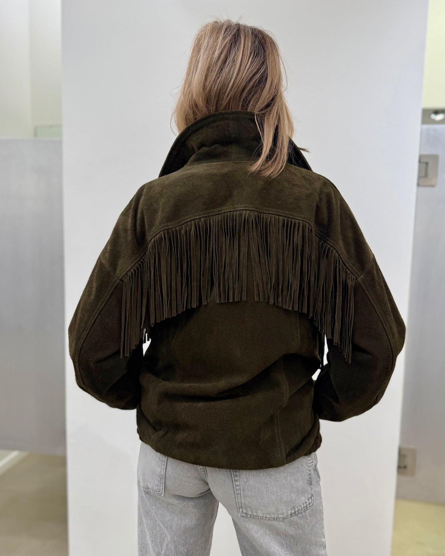 BOMBER SUEDE FRANGE