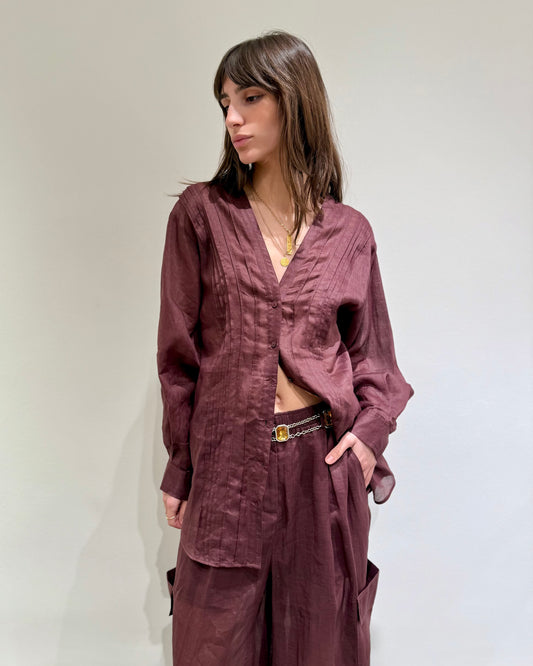 CAMICIA LINO SCOLLO V