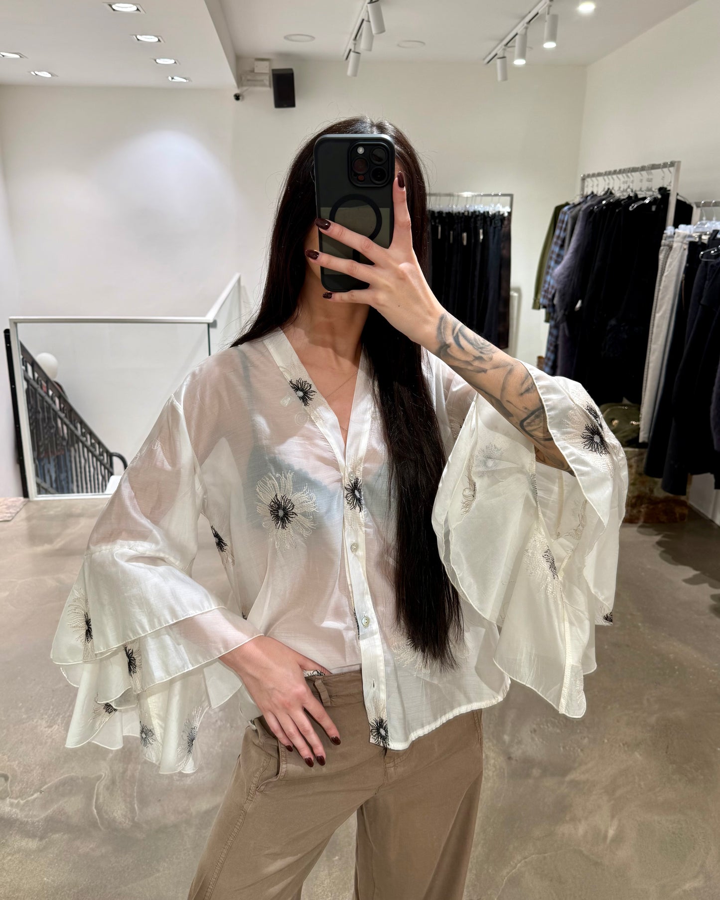 CAMICIA MANICHE VOLANT